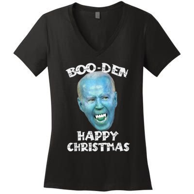 BooDen Funny Anti Biden Halloween Costume Women's V-Neck T-Shirt