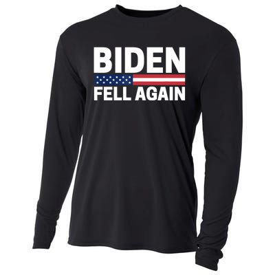 Biden Fell Again Funny Joe Biden Cooling Performance Long Sleeve Crew