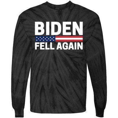 Biden Fell Again Funny Joe Biden Tie-Dye Long Sleeve Shirt