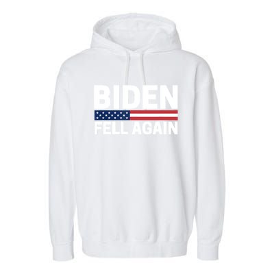 Biden Fell Again Funny Joe Biden Garment-Dyed Fleece Hoodie