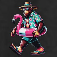 Bigfoot Flamingo Aloha Pool Party Hawaiian Party Adult Drive Performance Visor