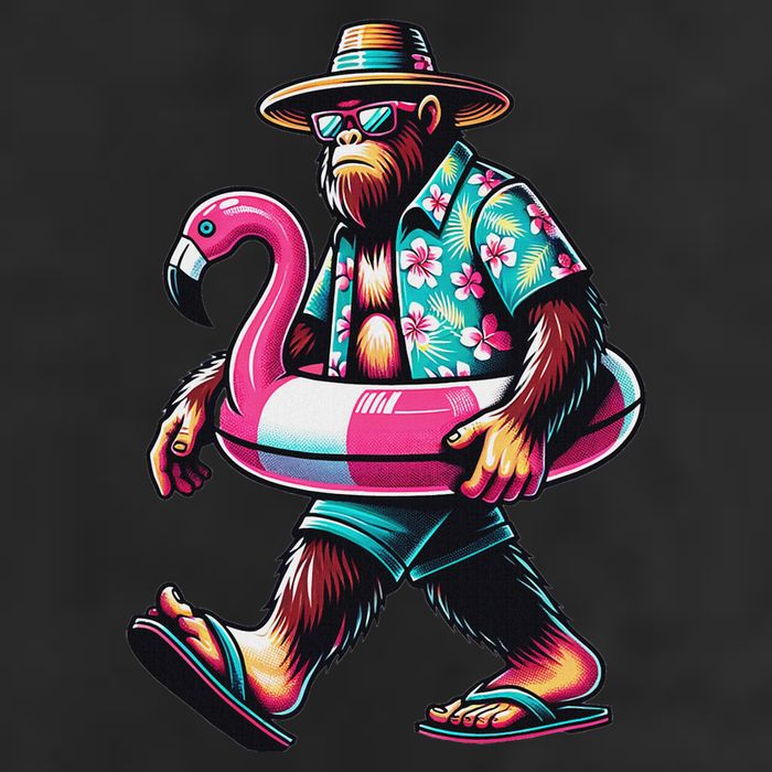 Bigfoot Flamingo Aloha Pool Party Hawaiian Party Adult Drive Performance Visor