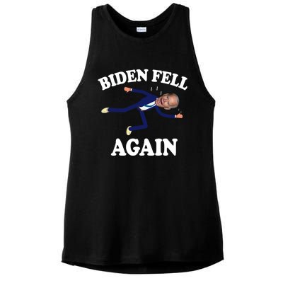 Biden Fell Again Funny Joe Biden Ladies PosiCharge Tri-Blend Wicking Tank