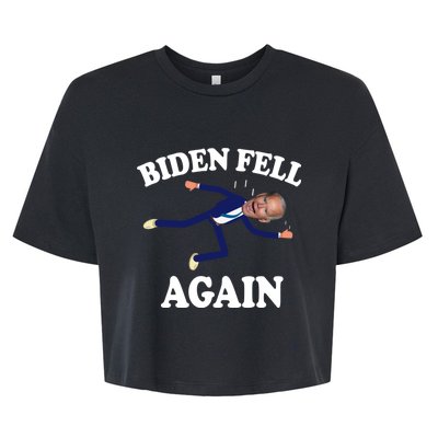 Biden Fell Again Funny Joe Biden Bella+Canvas Jersey Crop Tee