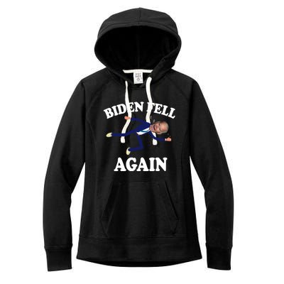 Biden Fell Again Funny Joe Biden Women's Fleece Hoodie