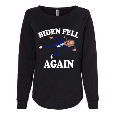 Biden Fell Again Funny Joe Biden Womens California Wash Sweatshirt