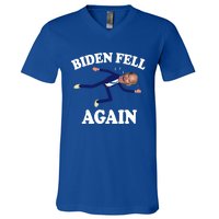 Biden Fell Again Funny Joe Biden V-Neck T-Shirt