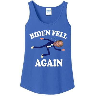 Biden Fell Again Funny Joe Biden Ladies Essential Tank