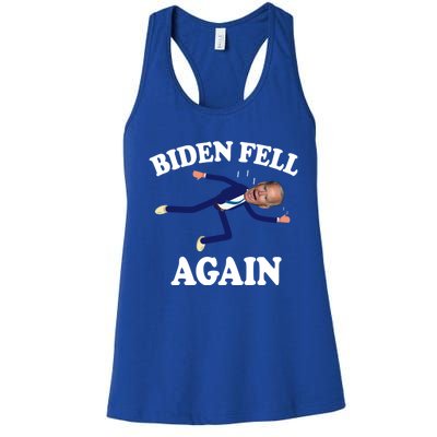 Biden Fell Again Funny Joe Biden Women's Racerback Tank