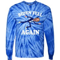 Biden Fell Again Funny Joe Biden Tie-Dye Long Sleeve Shirt