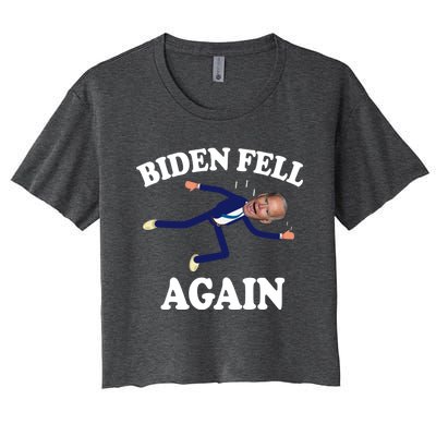 Biden Fell Again Funny Joe Biden Women's Crop Top Tee