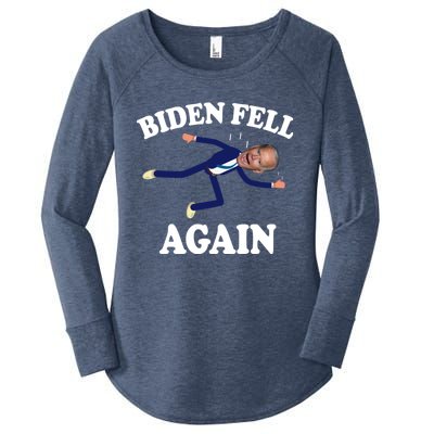 Biden Fell Again Funny Joe Biden Women's Perfect Tri Tunic Long Sleeve Shirt