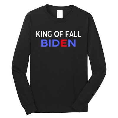 king of fall biden biden fell again funny academy graduation Long Sleeve Shirt