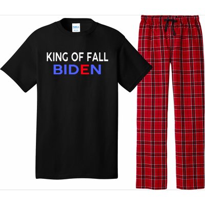 king of fall biden biden fell again funny academy graduation Pajama Set