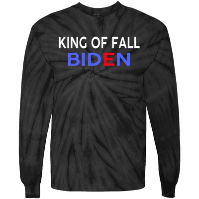 king of fall biden biden fell again funny academy graduation Tie-Dye Long Sleeve Shirt