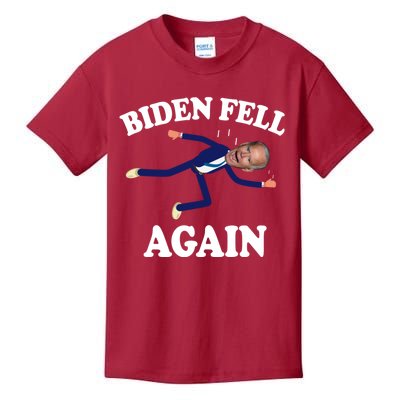 Biden Fell Again Funny Joe Biden Kids T-Shirt