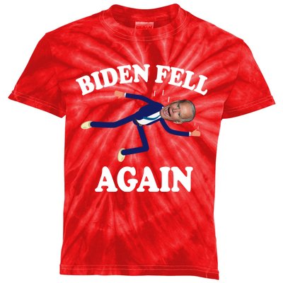 Biden Fell Again Funny Joe Biden Kids Tie-Dye T-Shirt