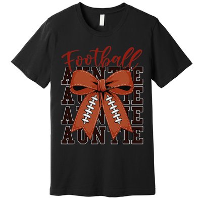Baby Football Auntie Coquette Bow Cute Mom Teen Girl Premium T-Shirt