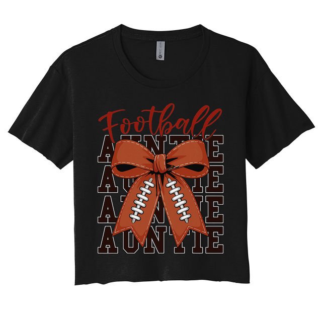 Baby Football Auntie Coquette Bow Cute Mom Teen Girl Crop Top