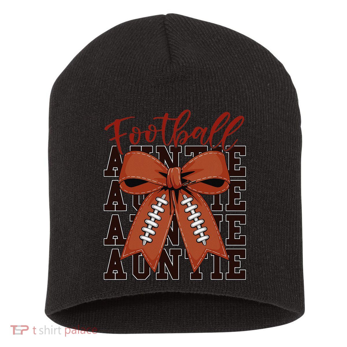 Baby Football Auntie Coquette Bow Cute Mom Teen Girl Short Acrylic Beanie