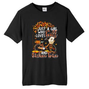 Bichon Frise And Fall Funny Dog Owner Bicycle Thanksgiving Tall Fusion ChromaSoft Performance T-Shirt