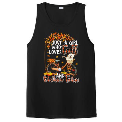 Bichon Frise And Fall Funny Dog Owner Bicycle Thanksgiving PosiCharge Competitor Tank