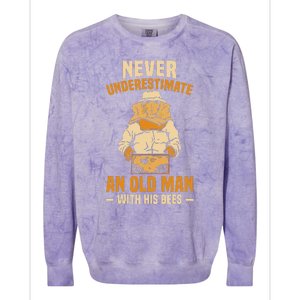 Beekeeping Funny An Old Man With His Bees Beekeeper Colorblast Crewneck Sweatshirt