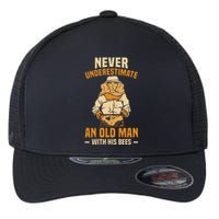 Beekeeping Funny An Old Man With His Bees Beekeeper Flexfit Unipanel Trucker Cap