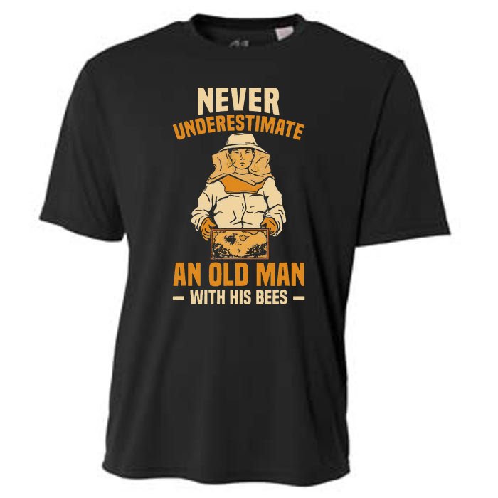 Beekeeping Funny An Old Man With His Bees Beekeeper Cooling Performance Crew T-Shirt