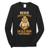 Beekeeping Funny An Old Man With His Bees Beekeeper Long Sleeve Shirt