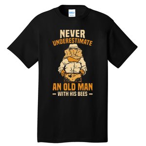 Beekeeping Funny An Old Man With His Bees Beekeeper Tall T-Shirt