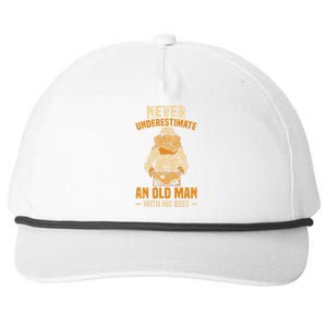 Beekeeping Funny An Old Man With His Bees Beekeeper Snapback Five-Panel Rope Hat