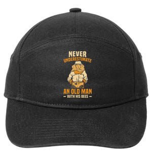 Beekeeping Funny An Old Man With His Bees Beekeeper 7-Panel Snapback Hat