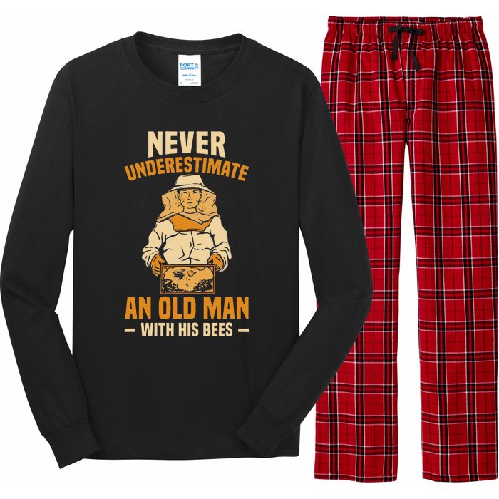 Beekeeping Funny An Old Man With His Bees Beekeeper Long Sleeve Pajama Set