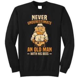 Beekeeping Funny An Old Man With His Bees Beekeeper Tall Sweatshirt