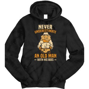 Beekeeping Funny An Old Man With His Bees Beekeeper Tie Dye Hoodie