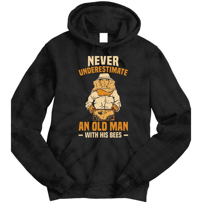 Beekeeping Funny An Old Man With His Bees Beekeeper Tie Dye Hoodie