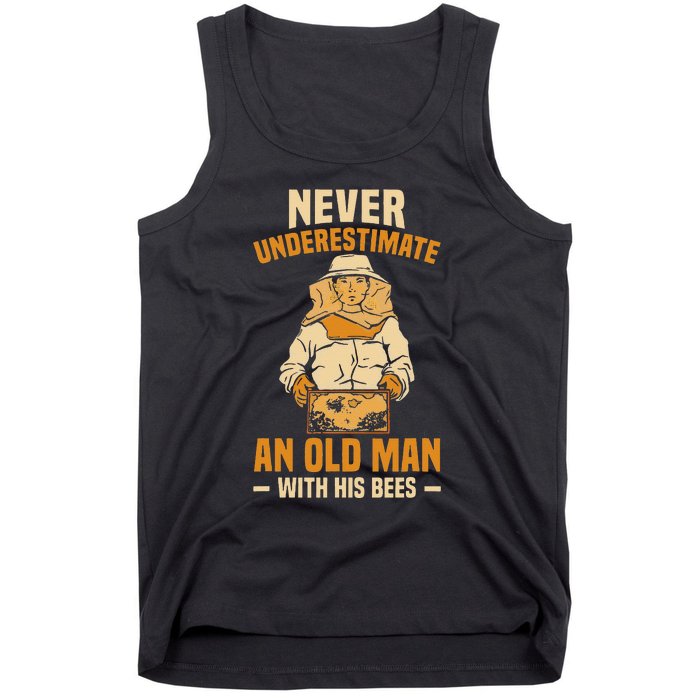 Beekeeping Funny An Old Man With His Bees Beekeeper Tank Top