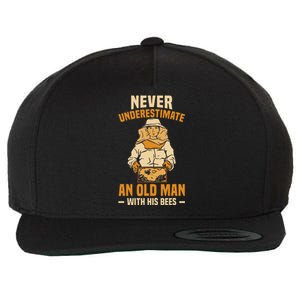 Beekeeping Funny An Old Man With His Bees Beekeeper Wool Snapback Cap