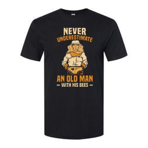 Beekeeping Funny An Old Man With His Bees Beekeeper Softstyle CVC T-Shirt