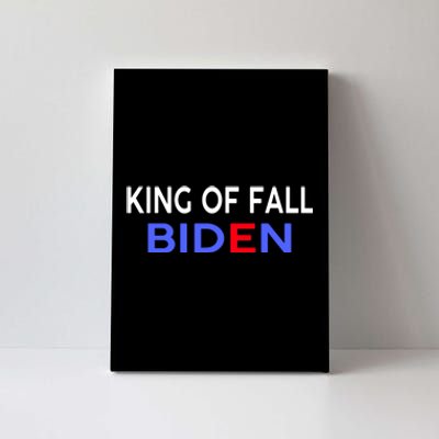 king of fall biden biden fell again funny academy graduation Canvas