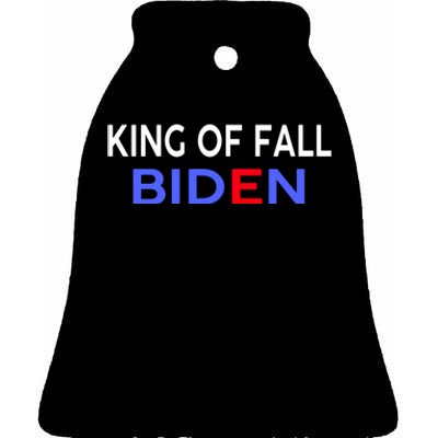 king of fall biden biden fell again funny academy graduation Ceramic Bell Ornament