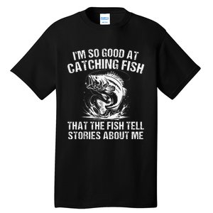 Bass Fishing Angler Funny Fisherman Catching Fish Gift Tall T-Shirt