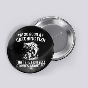 Bass Fishing Angler Funny Fisherman Catching Fish Gift Button