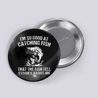 Bass Fishing Angler Funny Fisherman Catching Fish Gift Button