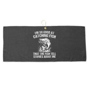 Bass Fishing Angler Funny Fisherman Catching Fish Gift Large Microfiber Waffle Golf Towel