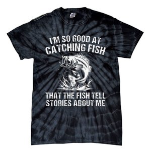 Bass Fishing Angler Funny Fisherman Catching Fish Gift Tie-Dye T-Shirt