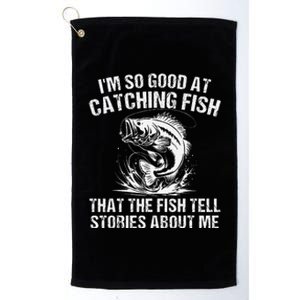 Bass Fishing Angler Funny Fisherman Catching Fish Gift Platinum Collection Golf Towel