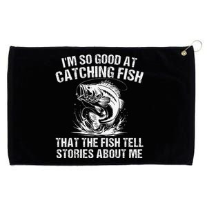 Bass Fishing Angler Funny Fisherman Catching Fish Gift Grommeted Golf Towel