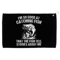 Bass Fishing Angler Funny Fisherman Catching Fish Gift Grommeted Golf Towel